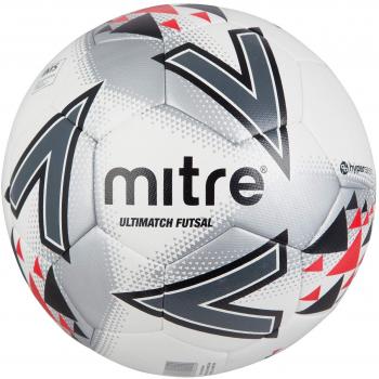 Mitre Ultimatch Futsal Soccer Ball – White Red Black, Size 3