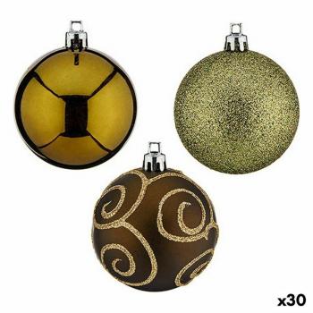 Conjunto de Bolas Navideñas Verdes de Plástico 6 x 7 x 6 cm (30 unidades)