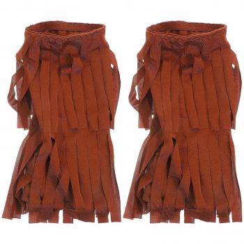 Bottes femme 26x13 cm, franges brun profond