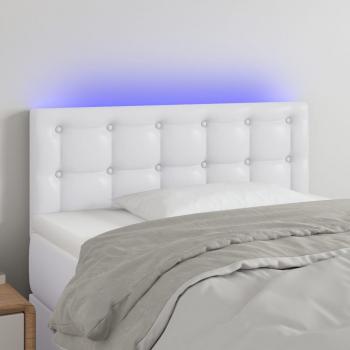 Moderní bílé čelo postele s LED 100x5x78/88 cm