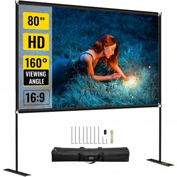 Tableau de projection VEVOR, toile HD 203 cm, support inclus