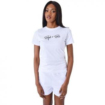 Tee‑shirt basic broderie logo signature Project X Paris Femme Blanc Manches courtes Coupe slim
