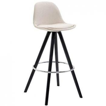 CLP Barhocker Franklin, hochwertiger Stoffbezug, Farbe: creme, Gestell Schwarz