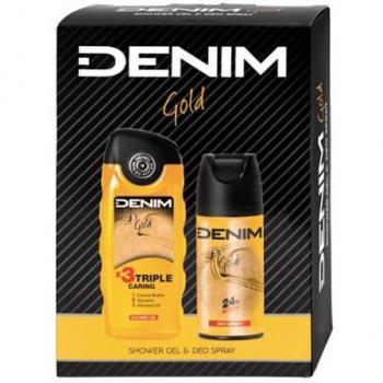 Kit Denim Gold Duo : Spray Déodorant 150 ml et Gel Douche 250 ml