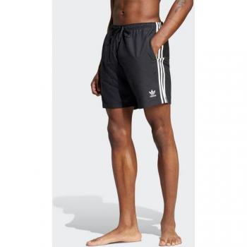 Badeshorts Adidas Performance ADICOLOR 3‑Streifen – 20 cm Länge, Herrengröße M, N-Grundfarbe schwarz