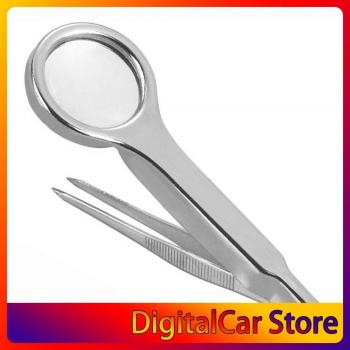 Stainless Steel 10X Magnifier with Handheld Tweezers