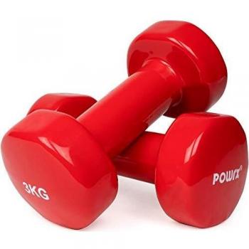 Gymnastik-Hanteln (2 × 3 kg) in Rot – Vinyl, 0,5 – 10 kg