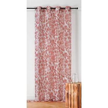 Linder VOILAGE GARANCE Red Floral Sheer Curtains