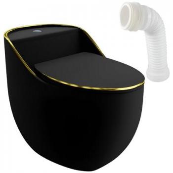 Lavita Silia RIM Black Gold Line WC Compact sans Bride – Pack 3L/6L avec Connecteur