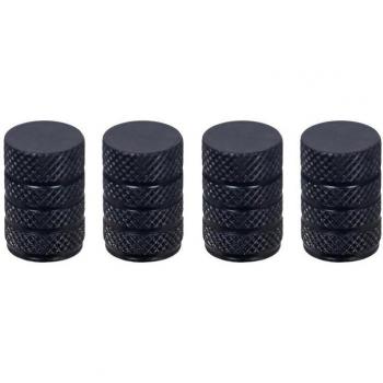 Black Knurling Tire Valve Covers for Bikes
