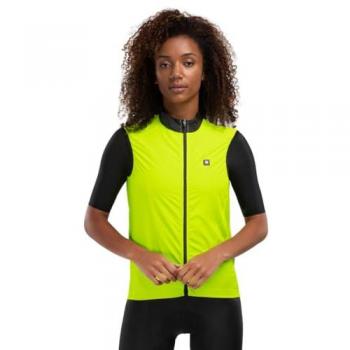 Chaleco Cortavientos de Ciclismo para Mujer V1-W Langkawi Siroko Amarillo Neón