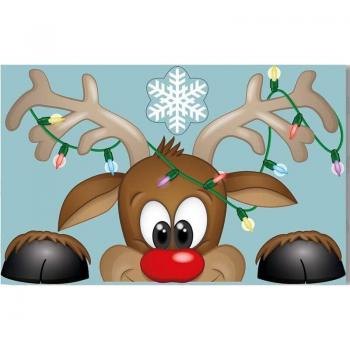 Décoration de fenêtre Noël Santa Elk