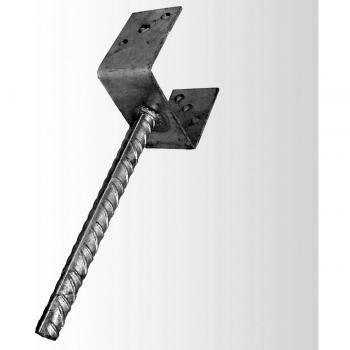 Support U pour poteau 91mm à enterrer