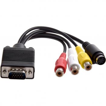 Passerelle VGA → TV : Câble S‑Vidéo + RCA pour Ordinateur