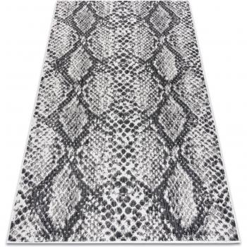 Alfombra SION de sisal con diseño de piel de serpiente, 140 × 190 cm, tonos ecrú/negro
