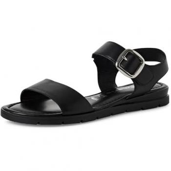 Tamaris 1‑28133‑44 Schwarz – Damen-Sandalen, Leder, Klettverschluss, 39