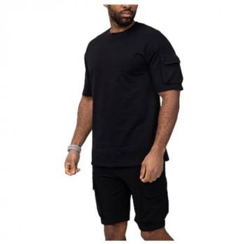 Ensemble T-shirt Col Rond et Short Noir pour Homme