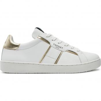 Scarpe Twinset Oro & Bianco 39 con dettagli laminati