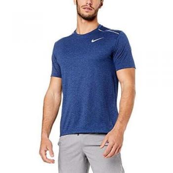 Nike Herren M NK BRTHE Rise 365 SS Sportshirt Blau Void/Htr/Reflektierendes Silber, L