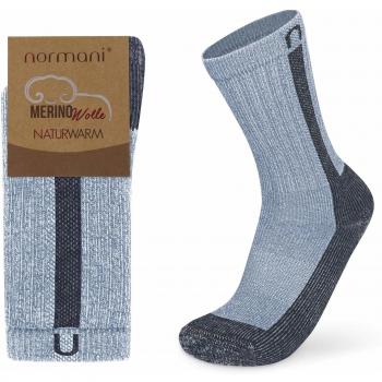 Normani Expedition‑Socke 2‑Paket – Merino, Robust, Blau/Grün, EU 35‑38