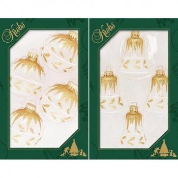 Glitzernde Glasballen und Glocken aus Krebs Glas Lauscha – 8‑teiliger Set