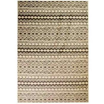 Teppich im Zickzack-Muster 80 x 150 cm Beige/Grau