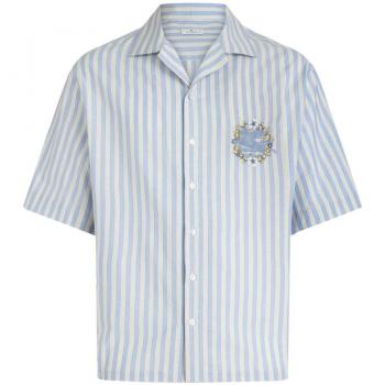 Etro Men's Short Sleeve Shirt | Blue | Size M