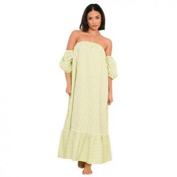 Mini Lime Bardot Midaxial Dress for Women