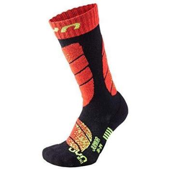 Junior Ski Socks by UYN – Black and Red (31/34)