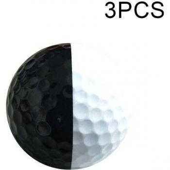 Putterhilfe Golfbälle Schwarz und Weiß im praktischen 3er Set