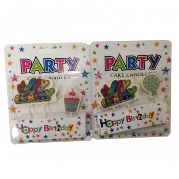 Set di 2 Candeline in Cera per Festa di Compleanno