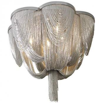 Minerva 6 Light Flush Ceiling Light with Nickel finish, G9 bulb