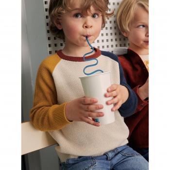 VERTBAUDET Boys' Ecru Colourblock Knitwear 2/3Y