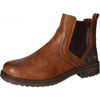 Herren-Stiefelette Chelsea Boot – Mustang Lederimitat, Braun, Gr. 42 G
