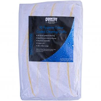 Country Range Dishcloths, Hygiene, Color-Coded, Yellow, Pack of 20 x 10