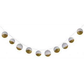 Guirlande Magique Boule 178cm Blanc & Or
