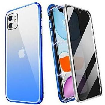 Custodia Magnetica Anti-Peeping per iPhone 11, Vetro Temperato a Doppio Lato