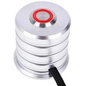 Alphacool 19mm Chrome Power Button with LED Red Illumination