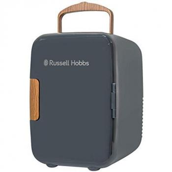 Russell Hobbs 4l Mini Compact Cooler For Drinks And Cosmetics, Scandi Style, Wood Effect Grey/Brown Wood 25.20cm H X 18cm W X 24cm D