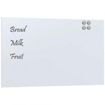 Pannello Magnetico in Vetro Temperato 100x60 cm, Colore Bianco