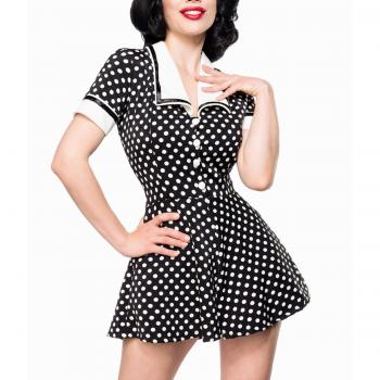 Belsira 50er Jahre Jumpsuit schwarz/weiß, Größe S