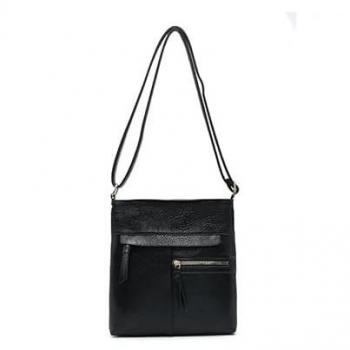 JFY Triple-Compartment Messenger Bag, Women's, Black