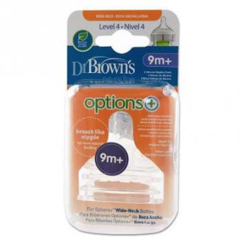 DR. BROWN'S Options+ Sauger Weithals Level 4 +9 Monate 2 Einheiten