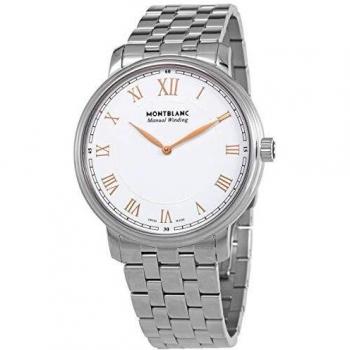 Montblanc Tradition Mechanical Hand-Wound 40mm Stainless Steel White Dial Watch (Model: 119963)