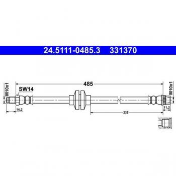 Bremsschlauch ATE 24.5111-0485.3 für Renault