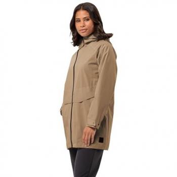 Jack Wolfskin Damenjacke MAINKAI LONG mit Kapuze
