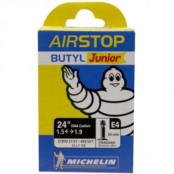 MICHELIN Cámara MTB 24 x 1.75, válvula Schrader, 34 mm, Unisex, Negro, Talla Única