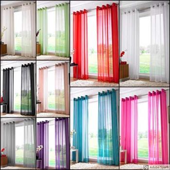 Red Eyelet Voile Curtain Panel 59 x 54