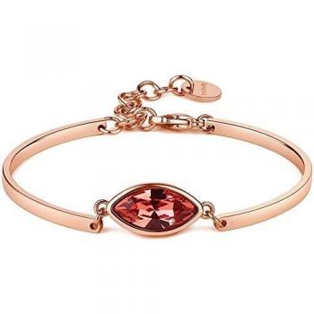 Bracciale rigido donna in acciaio rosato con centrale CRISTALLO ROSA e swarovski BROSWAY BHK79