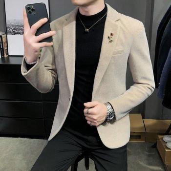Parka de Tweed Informal Hombre